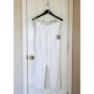 Active USA Womens Pants White L Paper Bag Waist New
